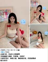 小羽毛｜164 / 48 / D / 23歲 #雙北 15000 皮膚白皙，性感大水蜜桃臀